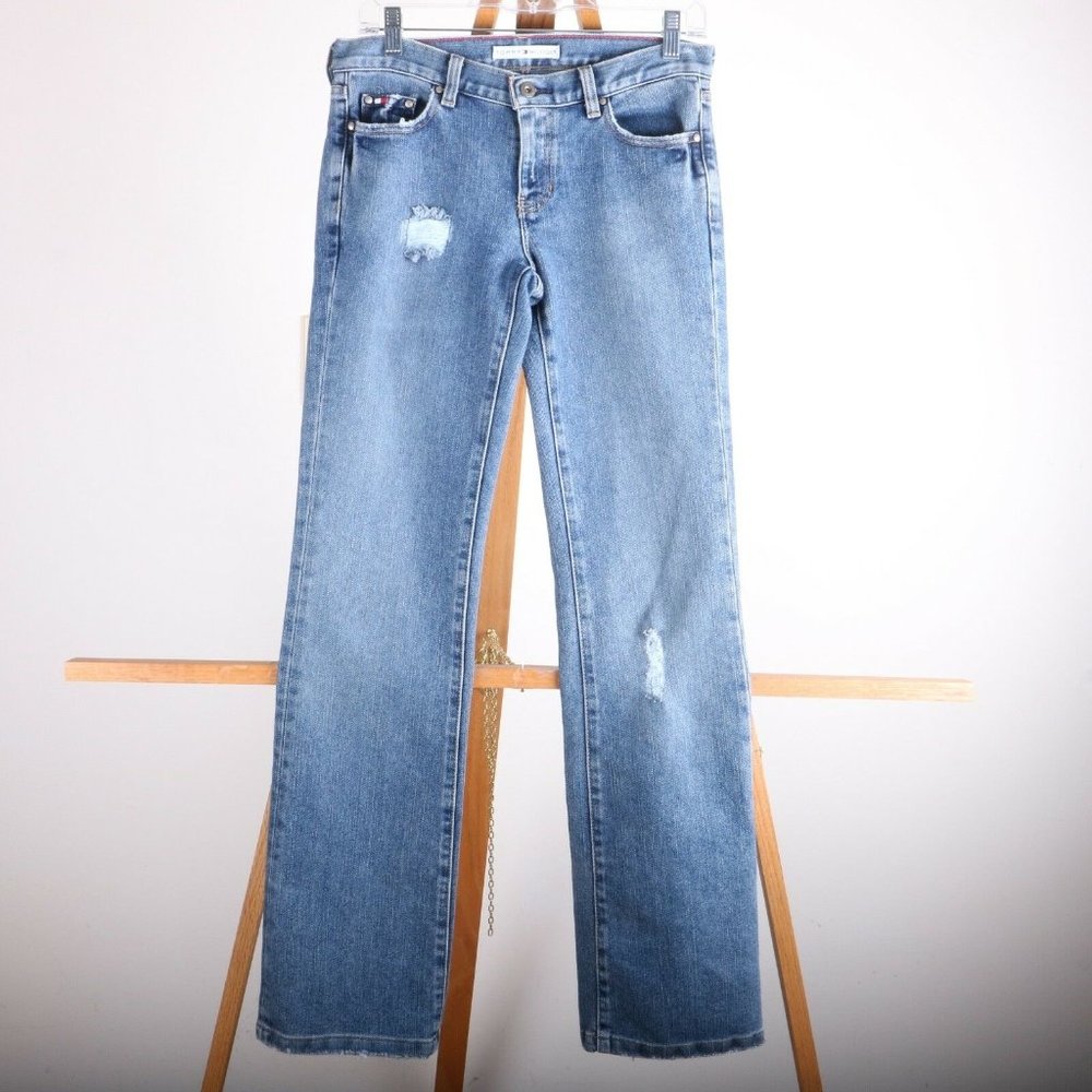Tommy Hilfiger Distressed Medium Wash Jeans Women's 2